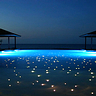 Fiber Optic Starfield Like Design Incorporatated into Pool Bottom Surface